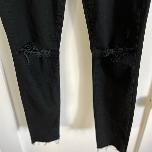 MOTHER Jeans The Looker Ankle Fray Style Guilty as Sin Wash Black Waist Size 28 - Picture 8 of 13